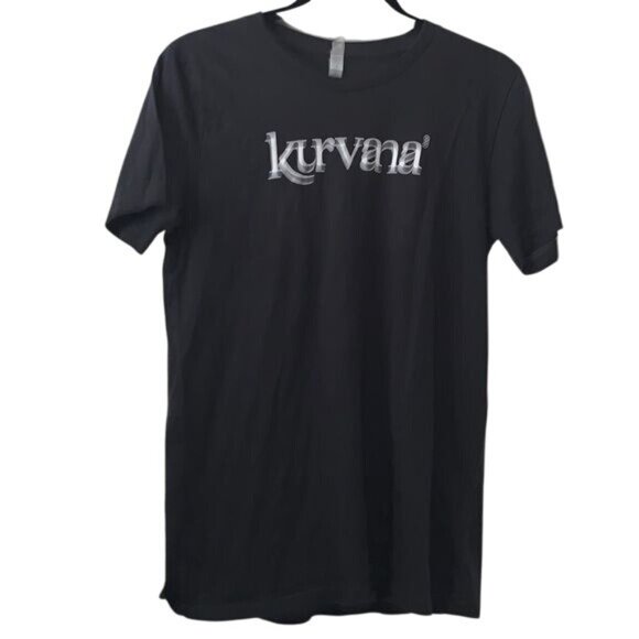 Kurvana Logo Black T-Shirt By Bella + Canvas Size M Cotton Crewneck Short Sleeve - Picture 1 of 8